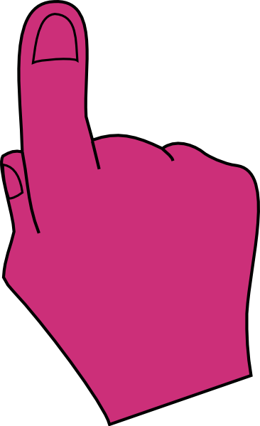 Pointing Finger Clipart Colored (366x599)