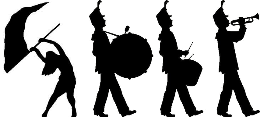 Color Guard - Marching Band Clipart (854x384)