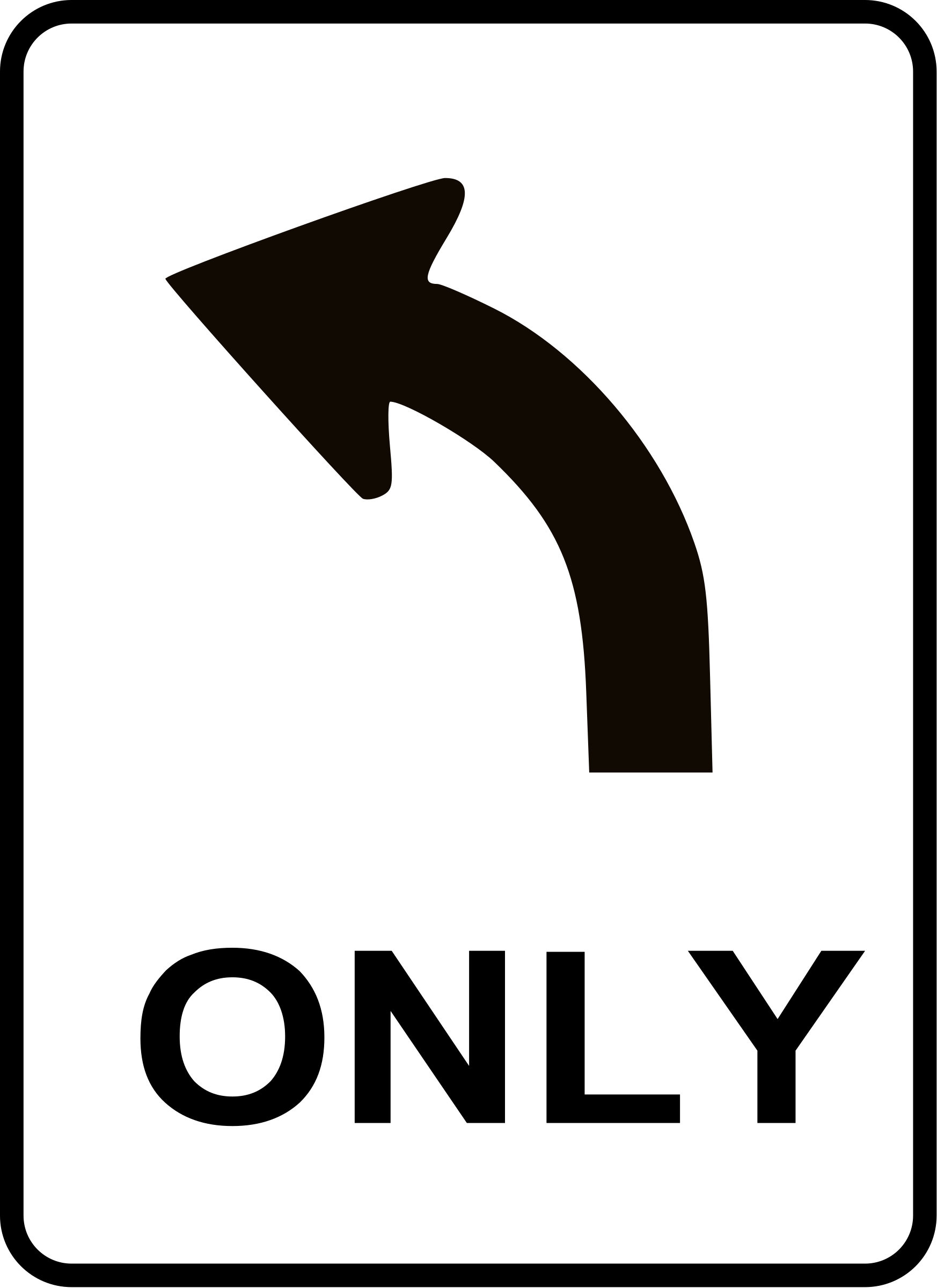 Big Image - Left Turn Only Sign (1746x2400)