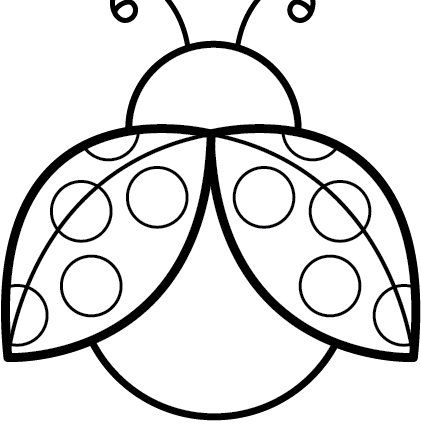 421 X 465 - Ladybug Black And White (421x425)