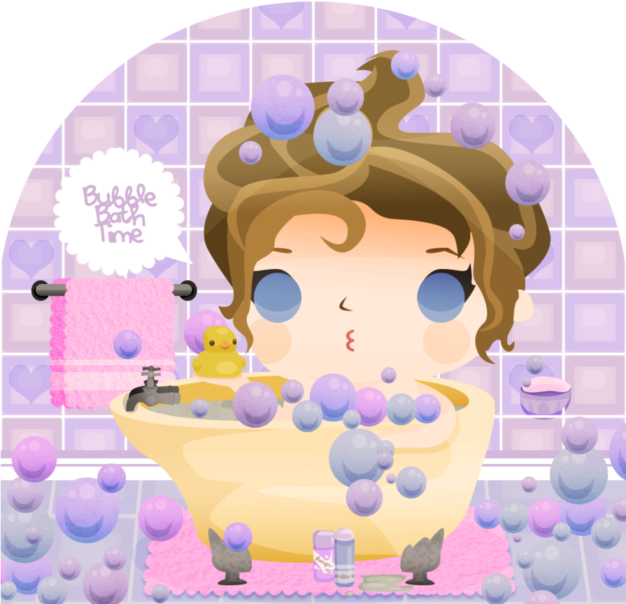 Bubble Bath Time By Abblecrumble - Cartoon (894x894)
