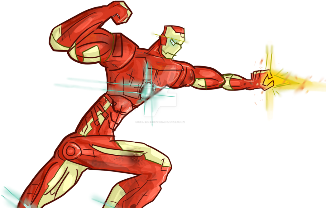 Iron Man By Calebperkins - Cartoon (1064x751)