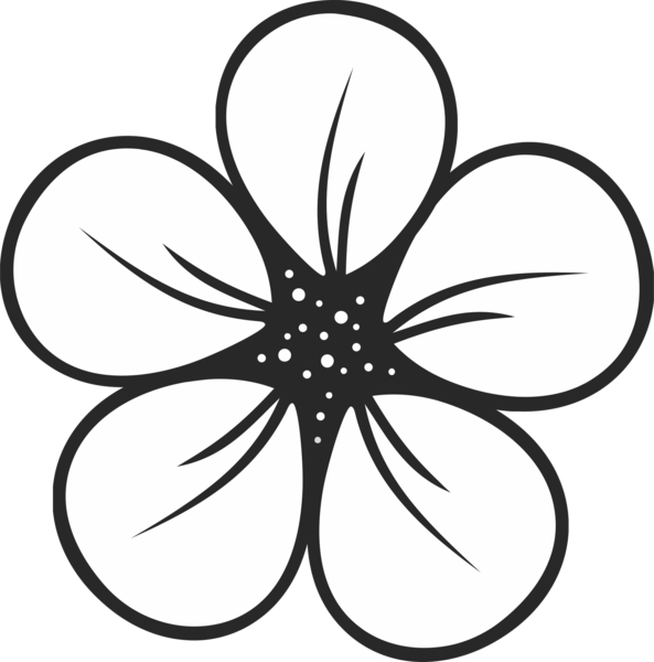 Charming Hibiscus Flower Rubber Stamp - Studio Akasa (593x600)