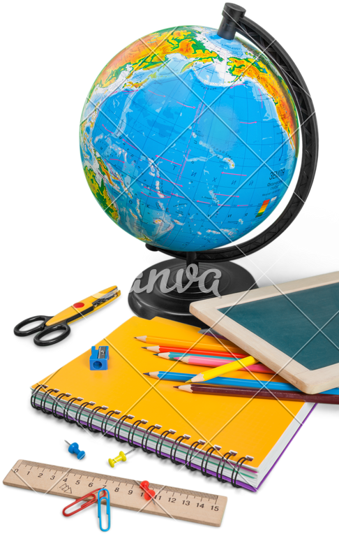 Colorful School Supplies - Globe (533x800)
