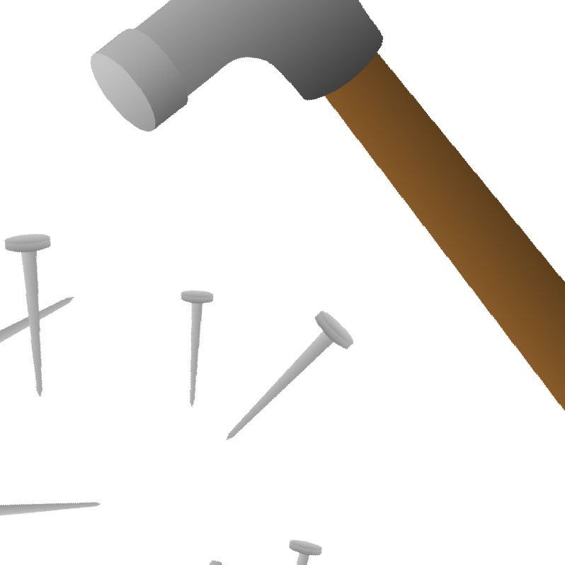 Hammer With Scattered Nails - Design (798x797)