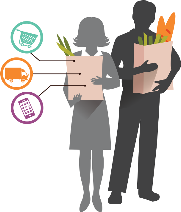 Grocery-shoppers - Grocery Store (631x740)