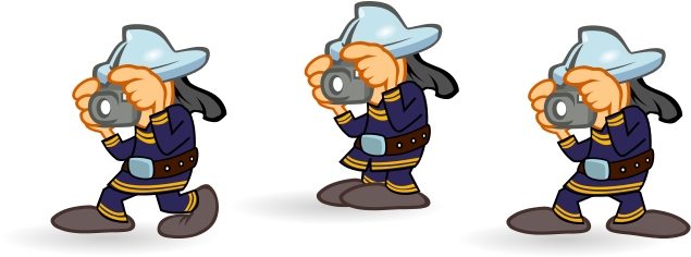 Fireman Photographer By Mimooh - Cartoon (721x267)