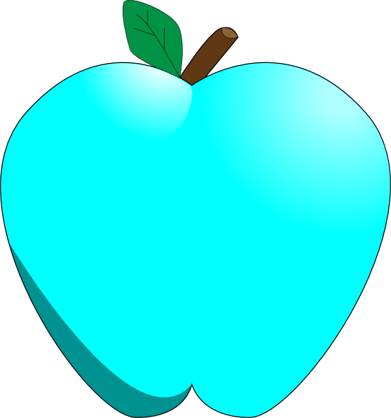 Apple Blue Clip Art (558x597)