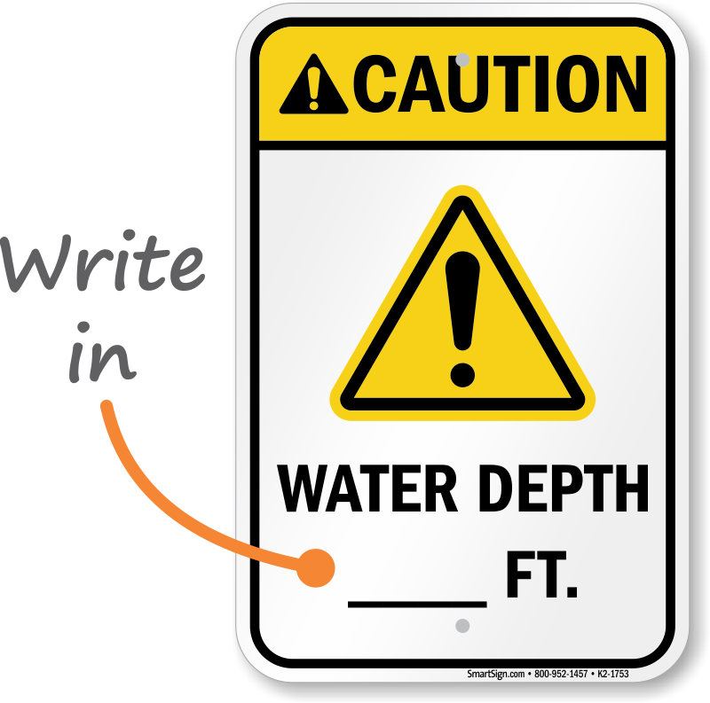 Caution Water Depth Write In Sign - Caution Watch Out For Jellyfish Stings Can Igh Intensity (800x793)