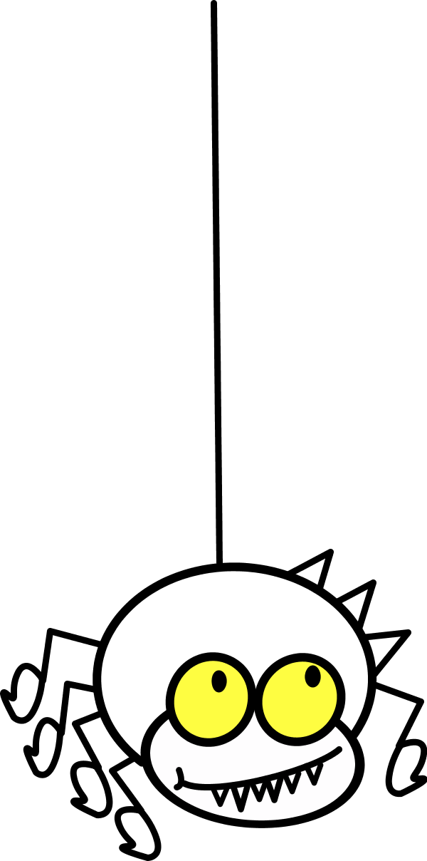 Vector Clip Art - Spider Cartoon Hanging (600x1208)