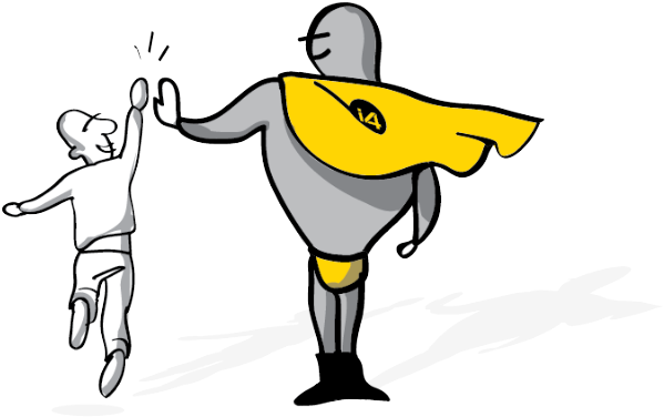 High Five Illustration - Illustration (636x416)