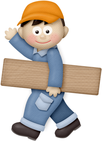 Brown Haired Worker - Clip Art (935x1280)