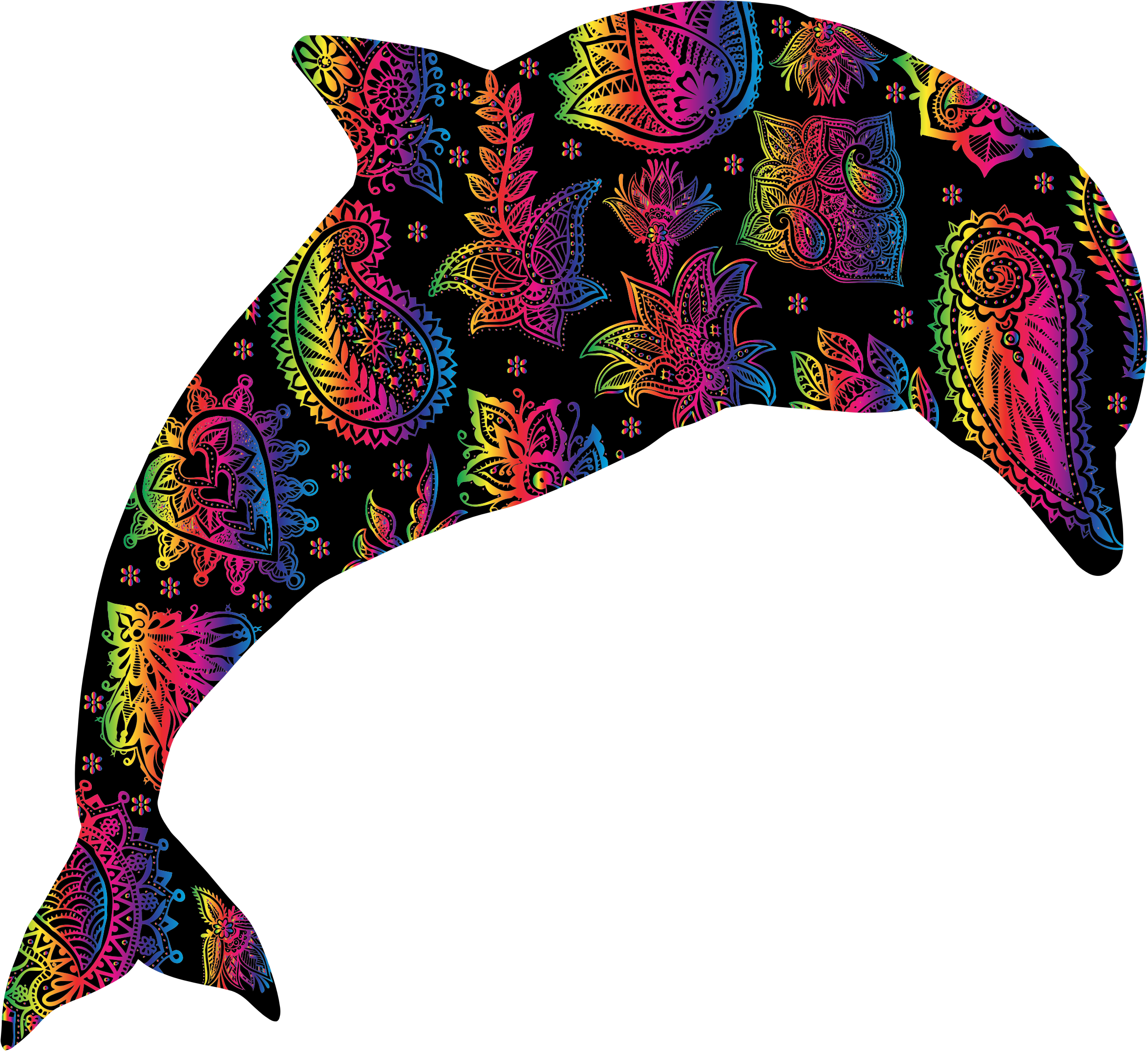 Floral Pattern Dolphin 4 - Icon (2350x2150)