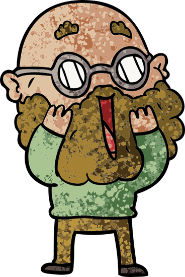 Cartoon Amazed Man With Beard - Drawing (368x550)
