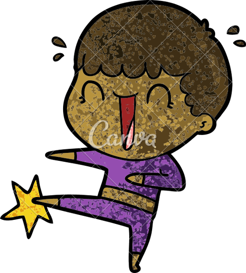 Cartoon Karate - Illustration (495x550)
