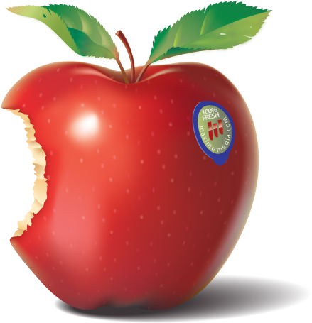 Apple-bite - Apple With A Bite Taken Out (459x489)