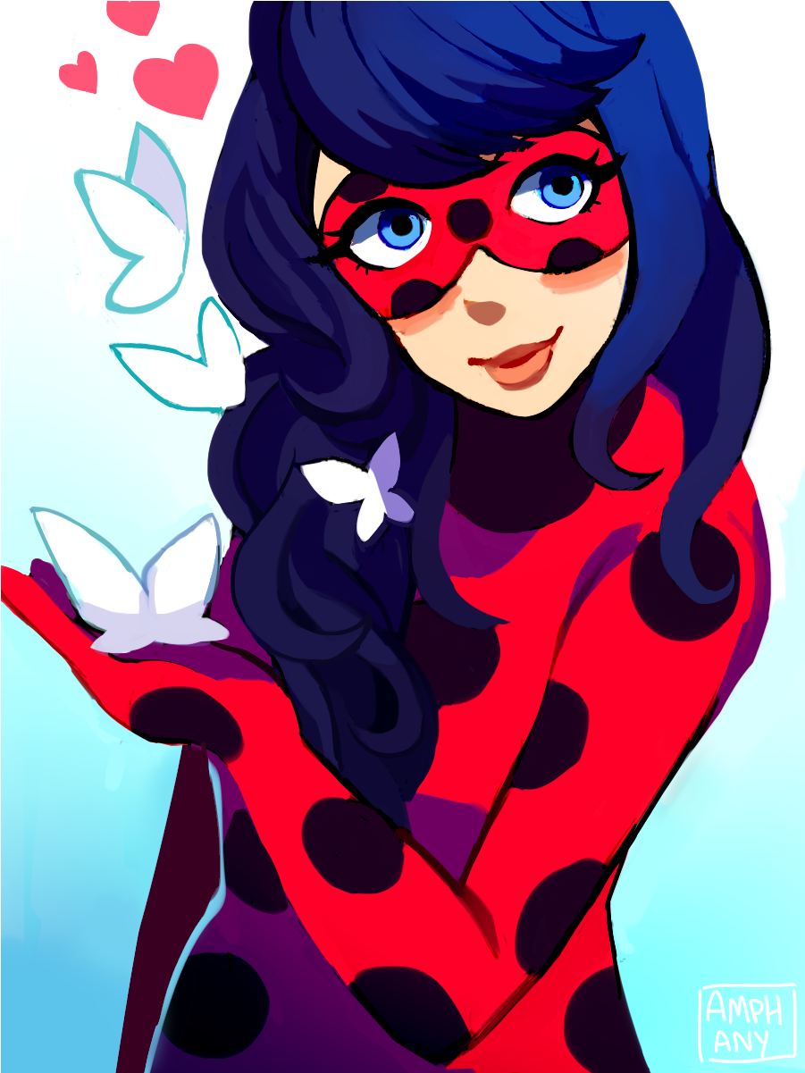 “ Ladybug With Long Hair~ Progress Video - Marinette (1100x1200)