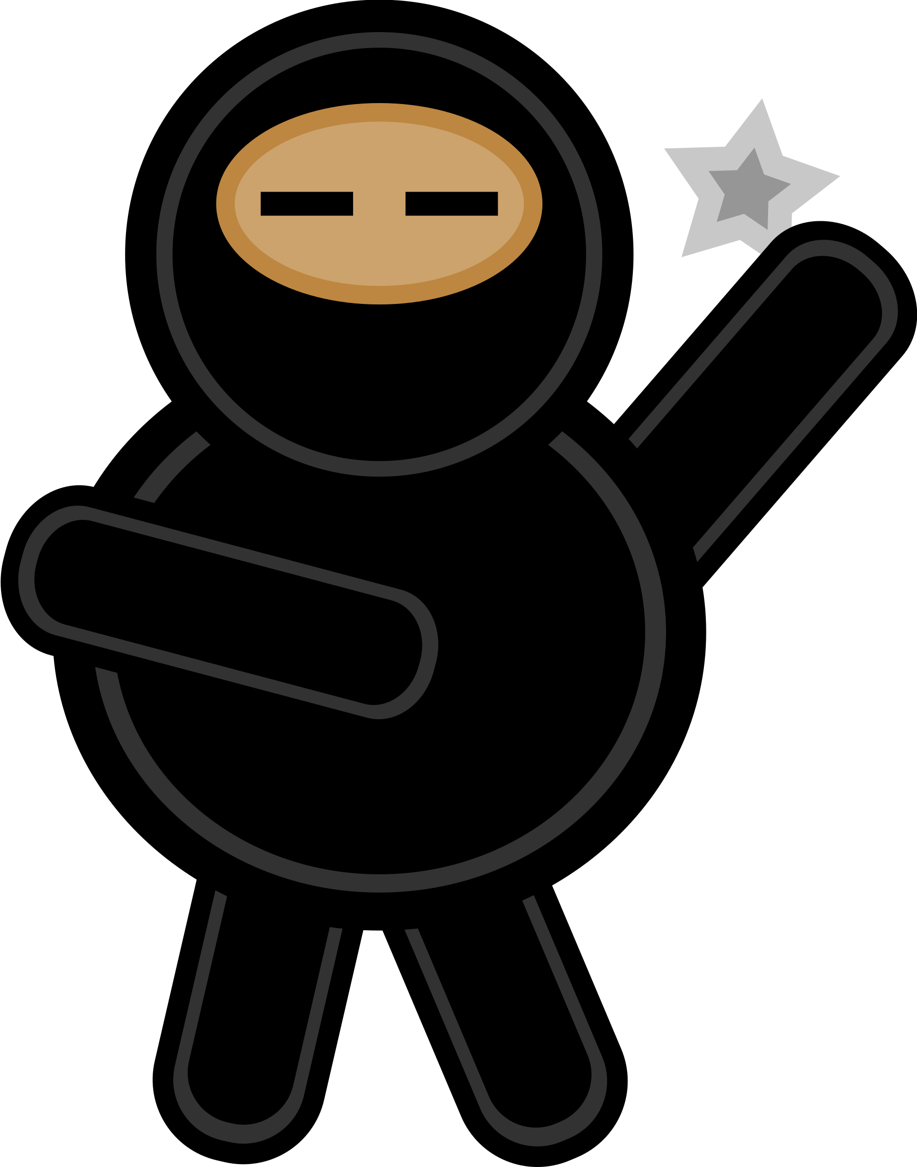 Big Image - Ninja Clipart (1885x2400)