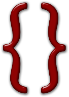 Parentheses Brackets Braces Clipart - Red Bracket Icon (420x420)