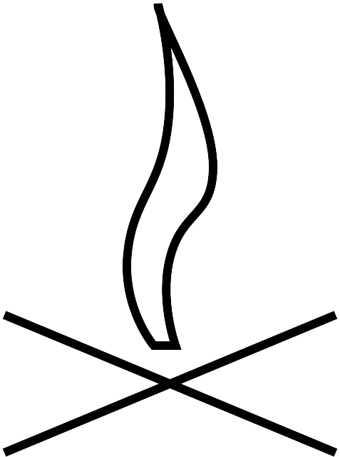 Bonfire, Campfire, Fire, Flame, Line Drawing, Symbol - Bonfire (477x640)