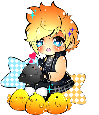 Chibi Prompto Png (400x446)