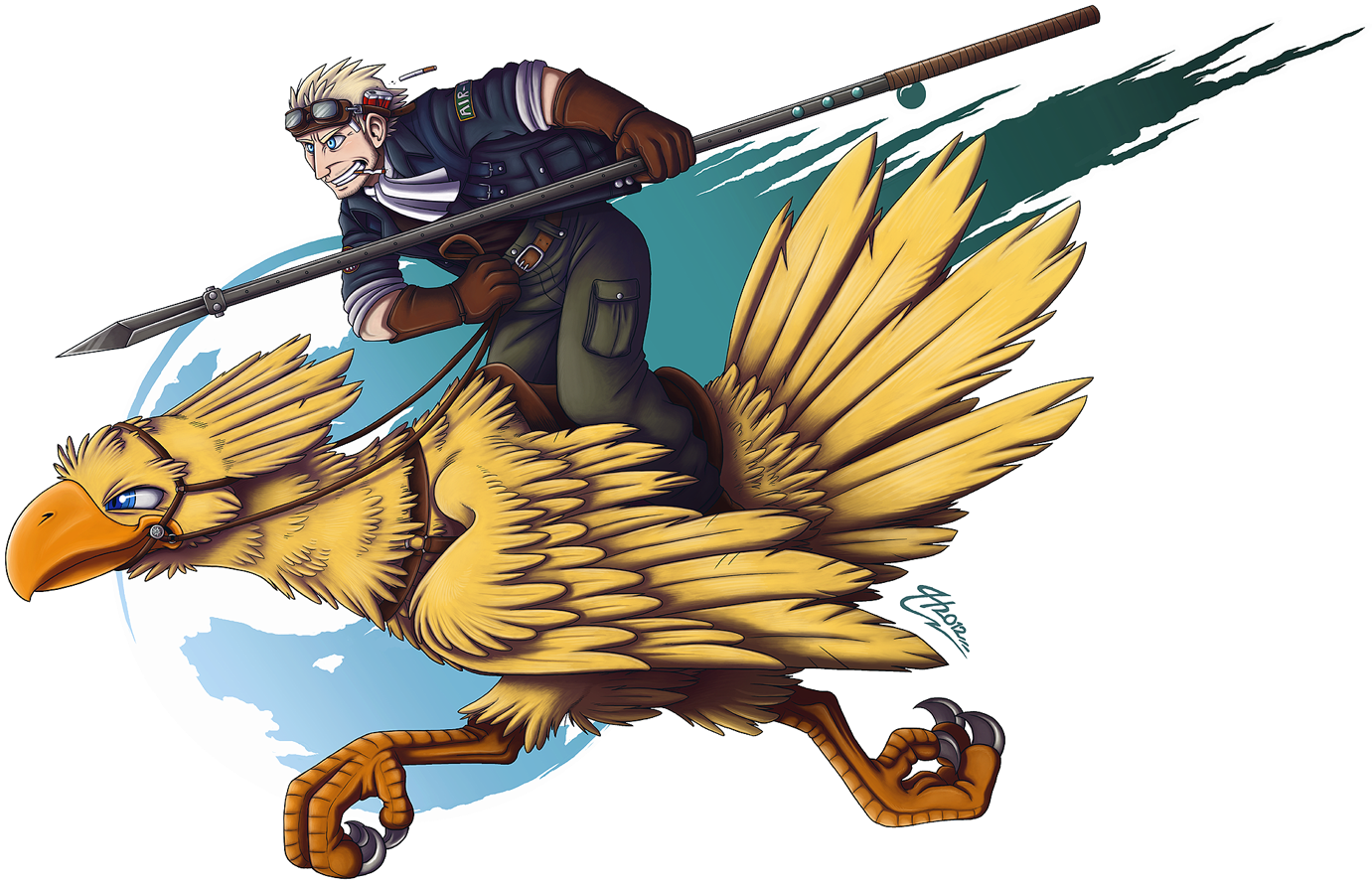 'chocobo Captain' By Macgreen - Chocobo Ride (1400x902)