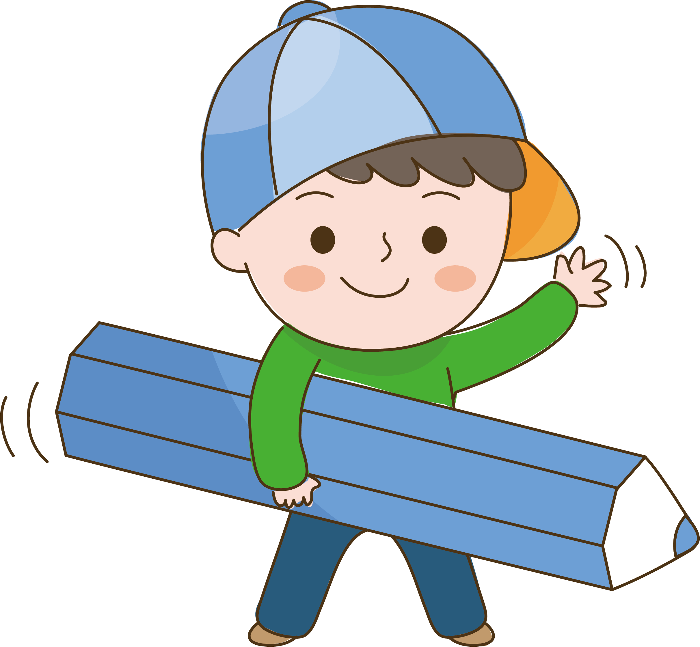 Child Pencil Cartoon - เด็ก ถือ ดินสอ การ์ตูน (2424x2241)