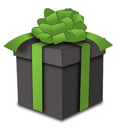 Gift Box Illustration - Rhubarb (408x450)