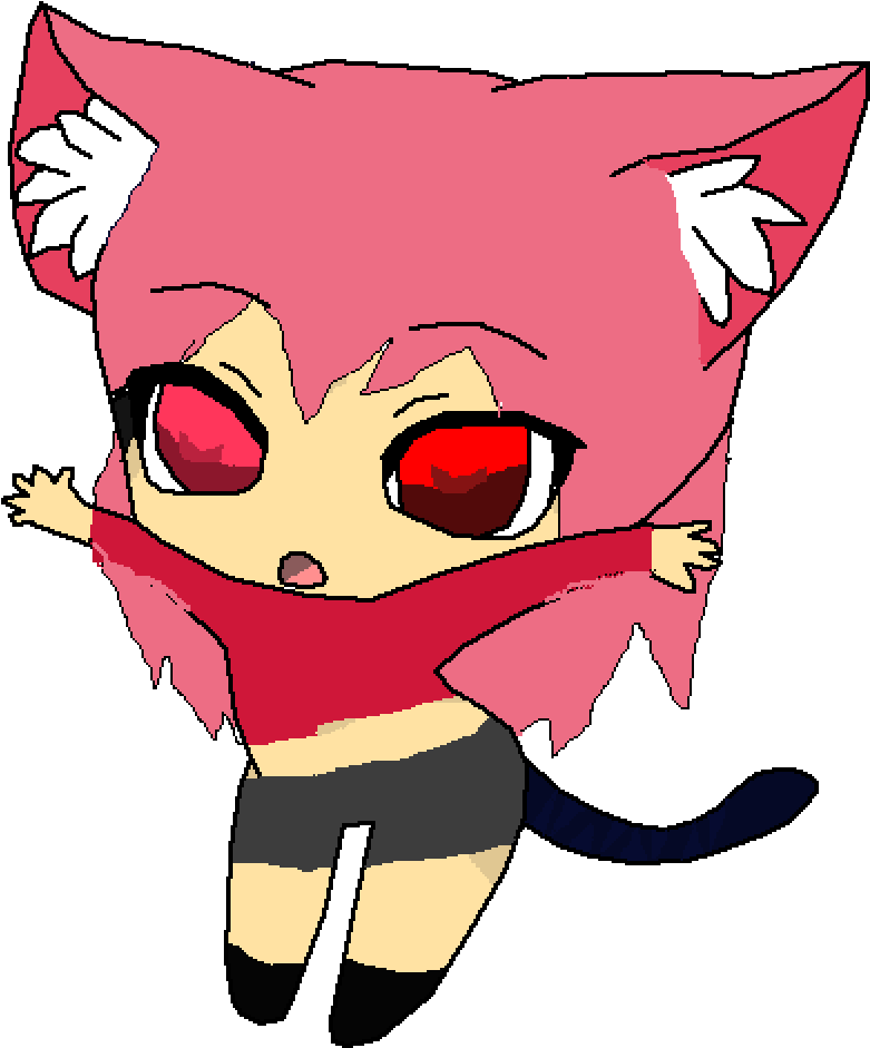 Pink Cat - Cartoon (1000x1000)