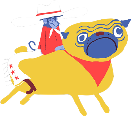 Monkey & Pug - Monkey & Pug (471x414)