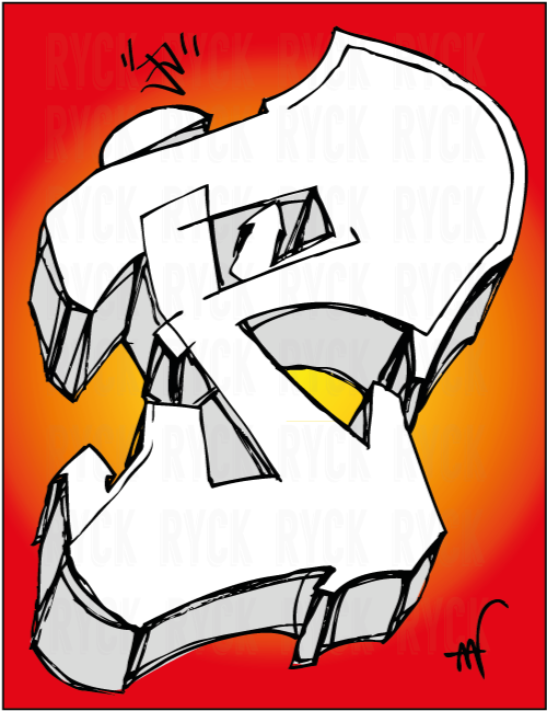 "p" Graffiti Vector - Illustration (595x842)