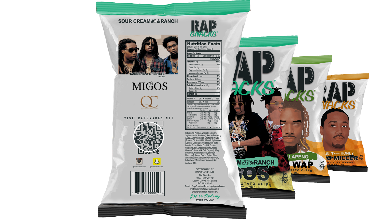Every Bag Is Scanable - Rap Snacks Png (1600x900)