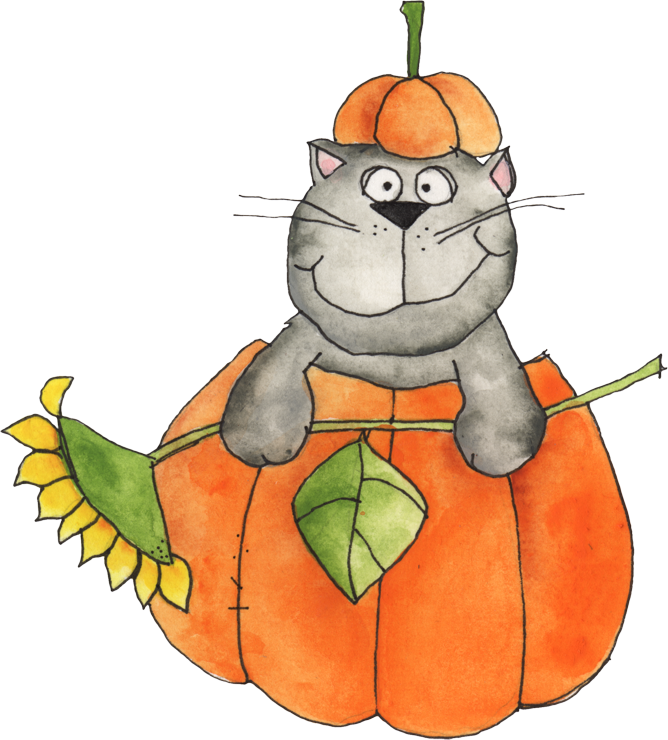Cat Clipartfall - Clip Art (668x740)