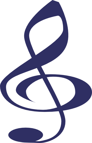 Treble - Navy Blue Music Notes (384x593)