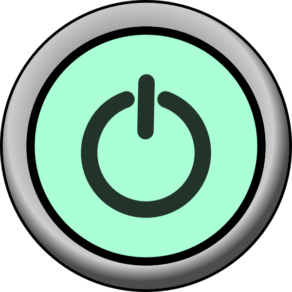 Button Clipart Computer Power - Portable Network Graphics (600x600)