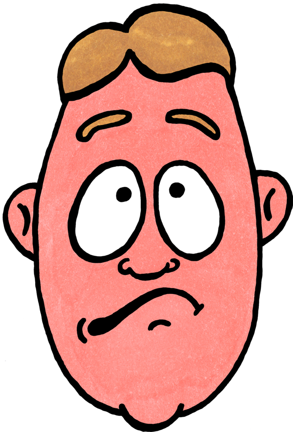 Pensive - Apprehension Clipart (576x850)