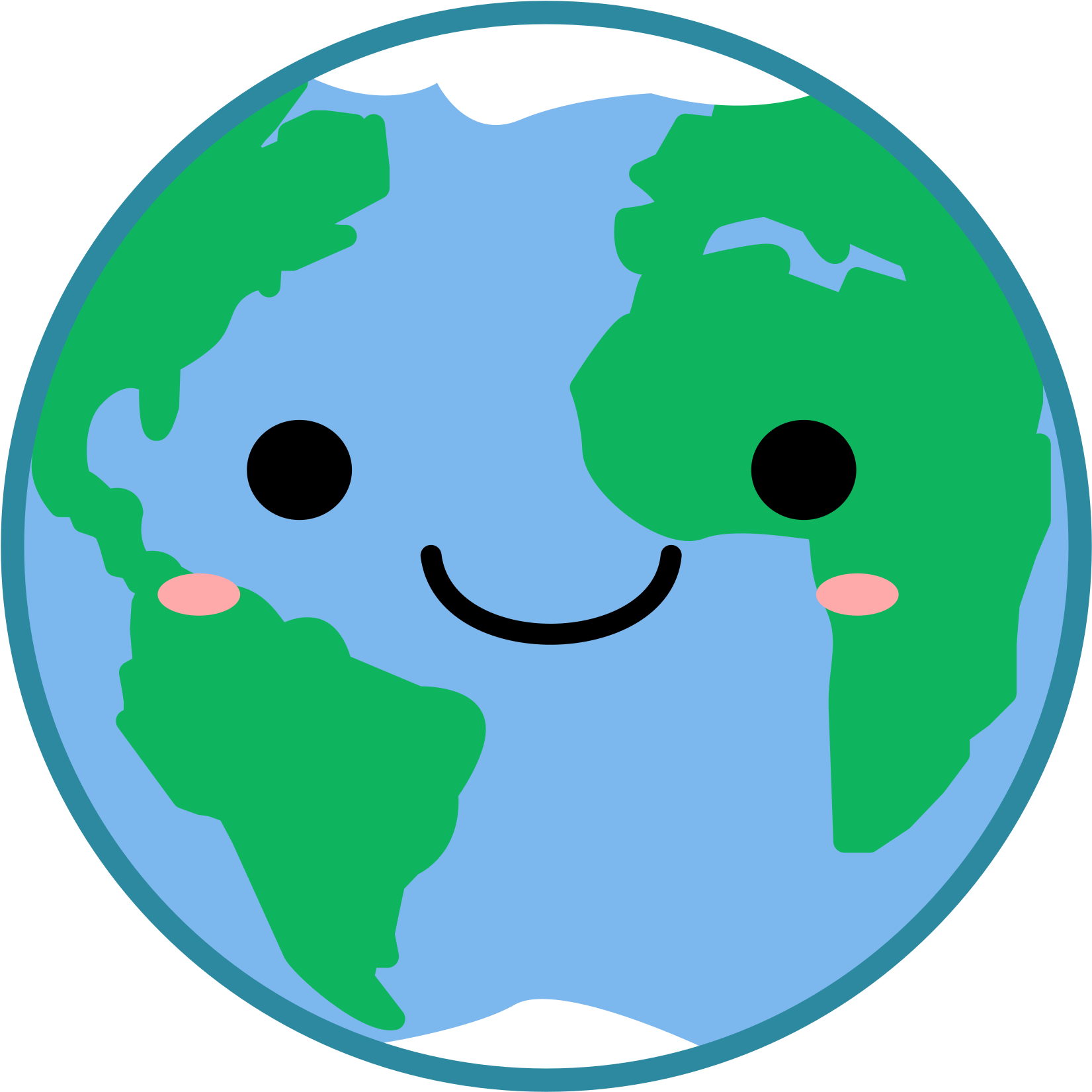 Cute World Clipart Image Free - Earth Clipart (2400x2400)