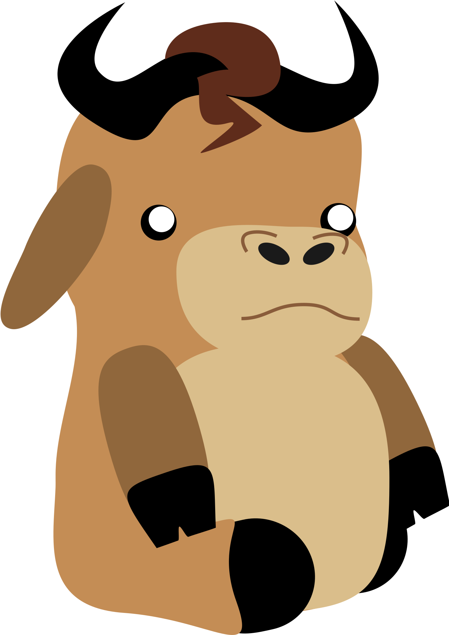 Clipart Gnu - Baby Gnu (1475x2400)