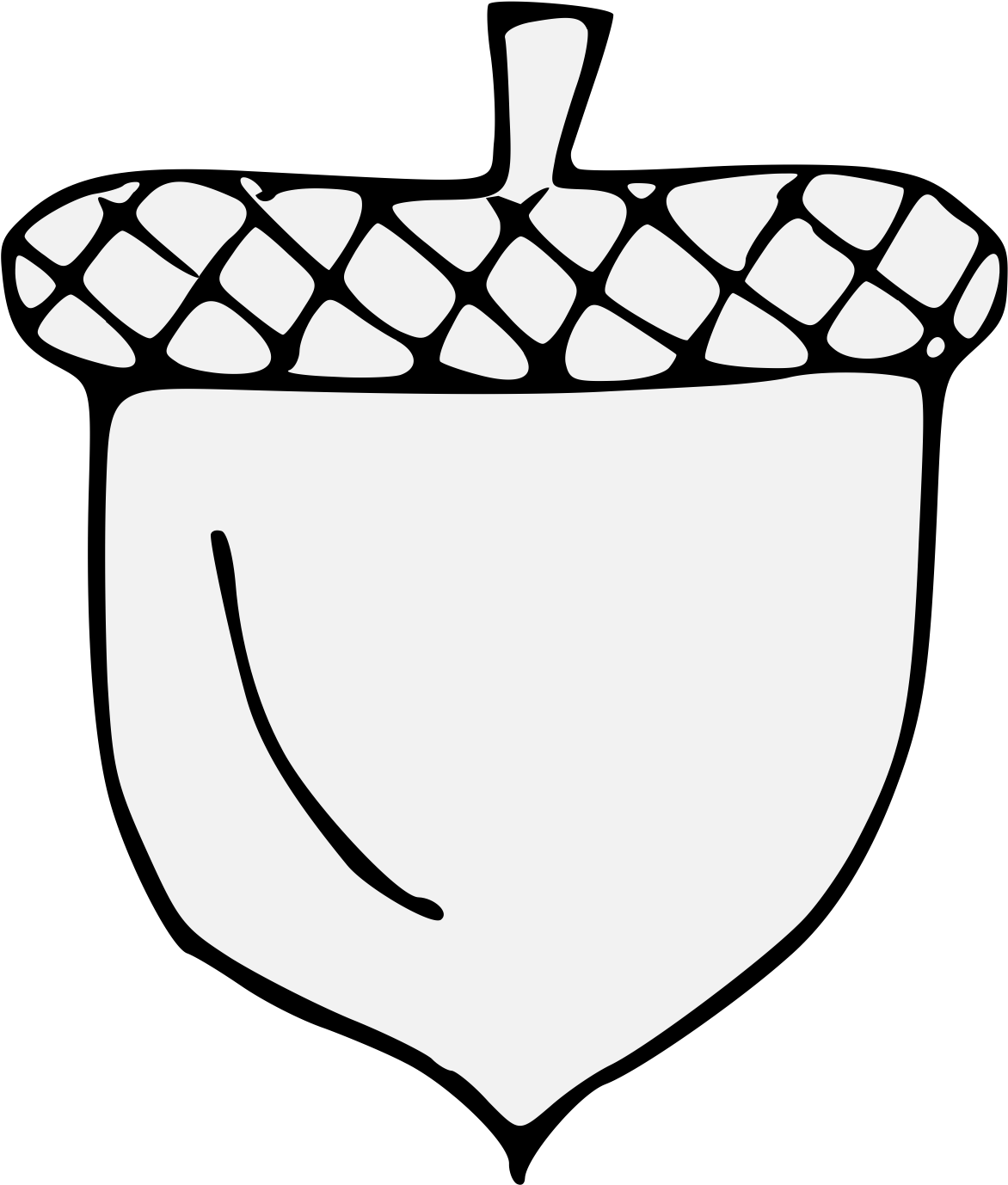 Acorn - Line Art (1199x1424)