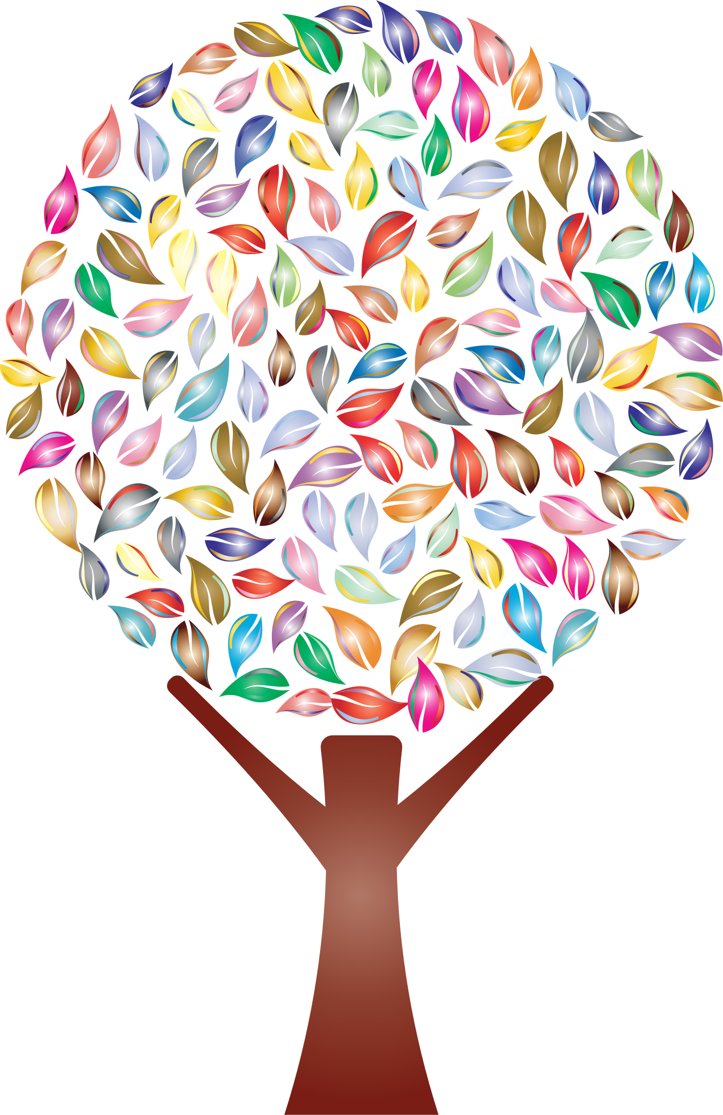 Big Image - Colorful Tree Transparent Background (1468x2264)