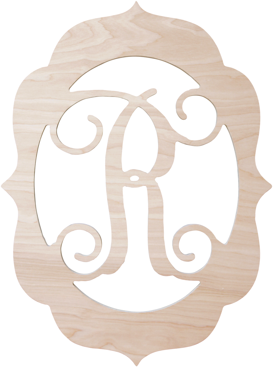 Fancy Frame Wood Monogram - Wood (1280x1280)