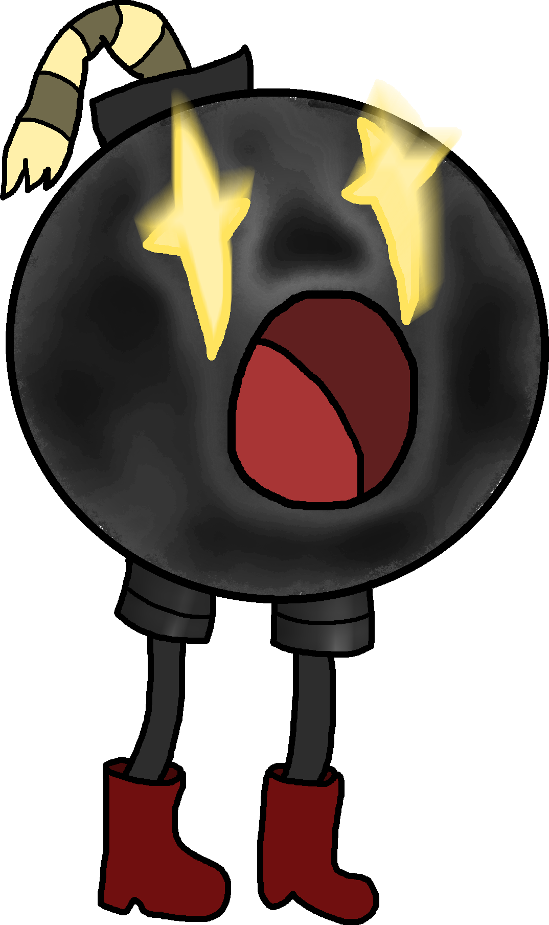 Bomb With Legs - Cartoon (1074x1809)