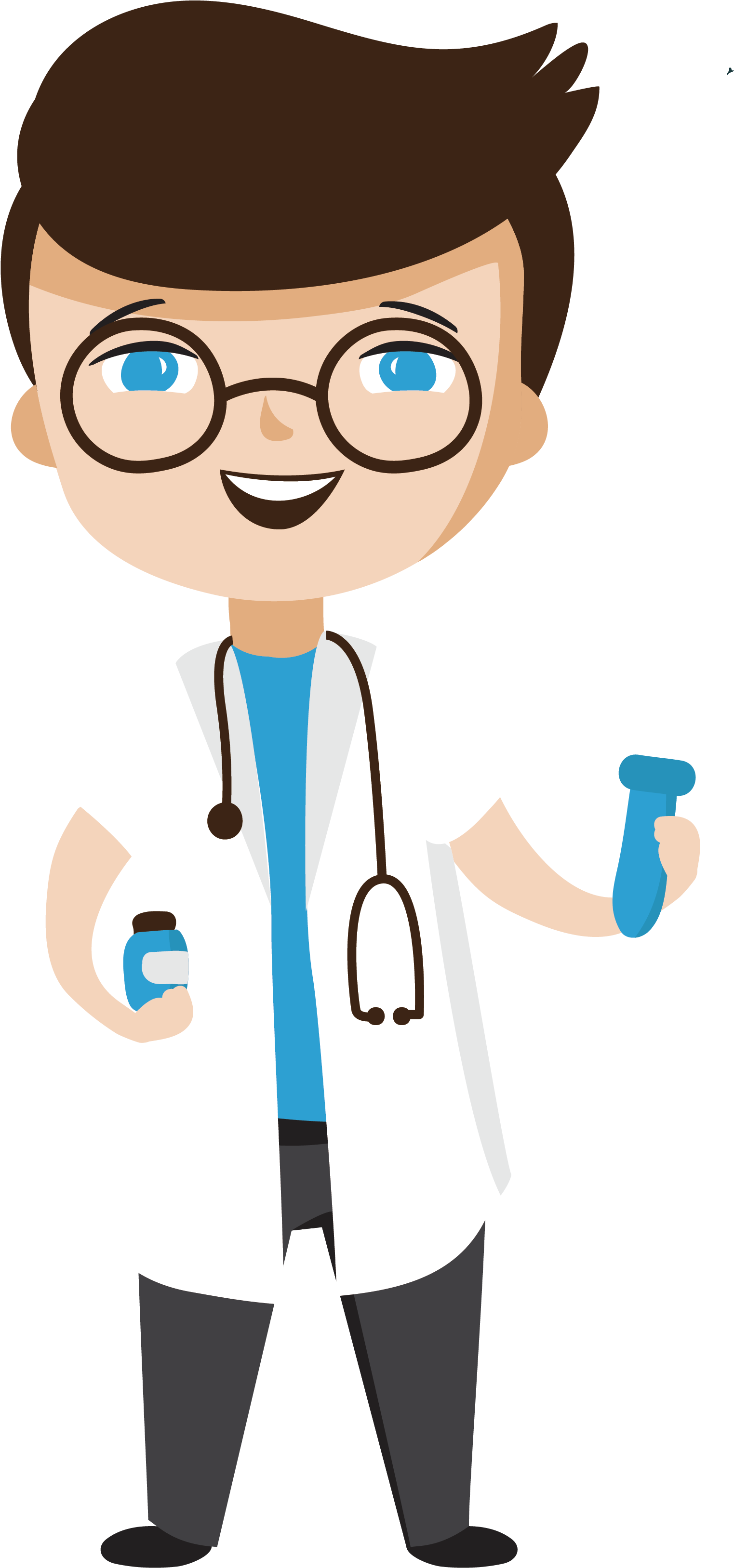 Cartoon Physician Illustration - 醫生 卡通 (1825x3488)