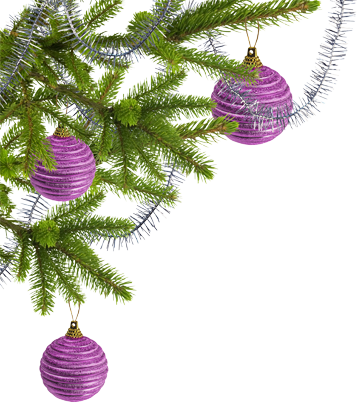 Tree And Ornaments - Еловая Ветка (358x405)