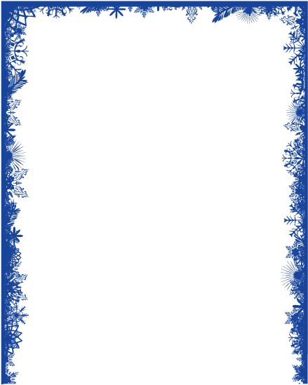 Snowflake Clip Art - Blue Snowflake Border (800x1012)