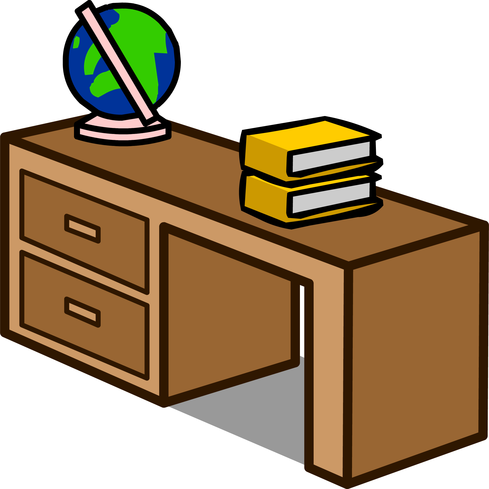 Student Desk Sprite 002 - Clip Art (1963x1964)