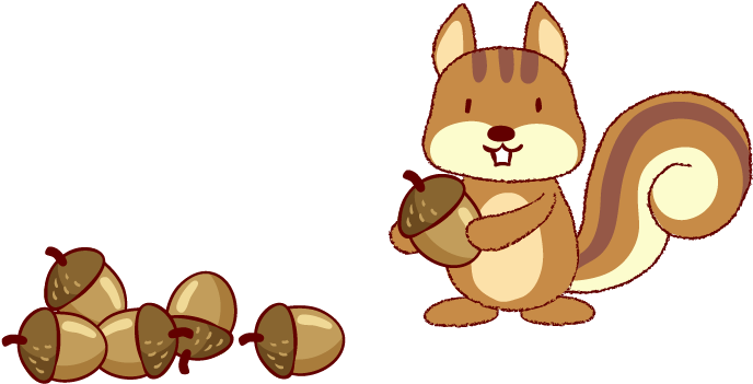 Squirrel Cartoon Clip Art - 卡通 松鼠 (828x385)