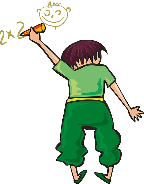Boy, Girl, School, Calculating - Vector Graphics (501x640)