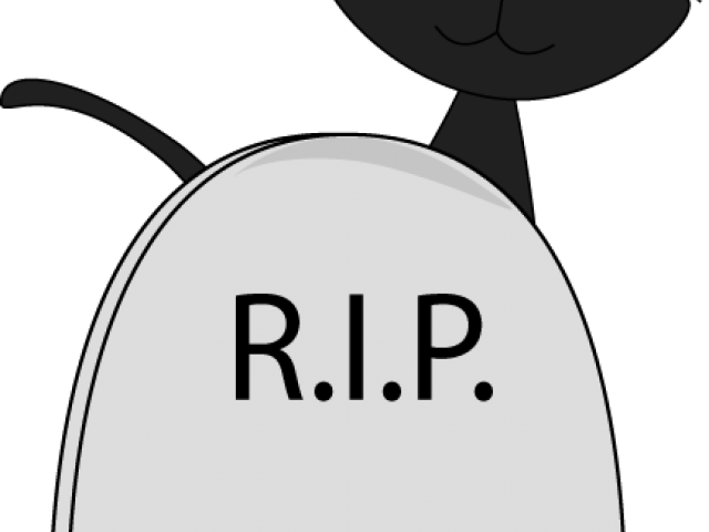 Gravestone Clipart - Cat (640x480)