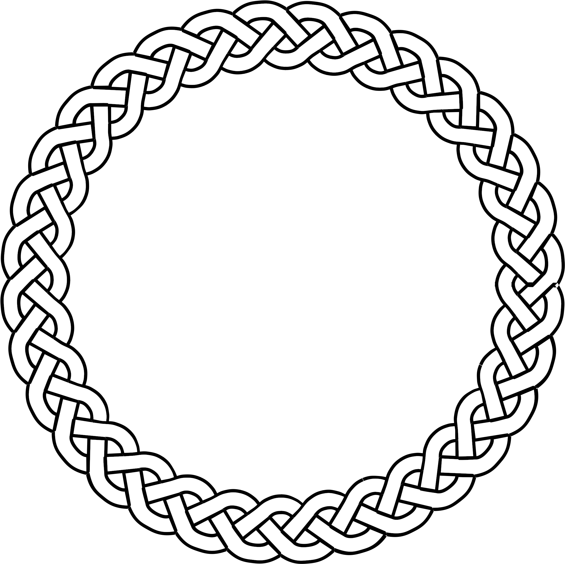 Border Circle - 3 Plait Border Circle (2400x2400)